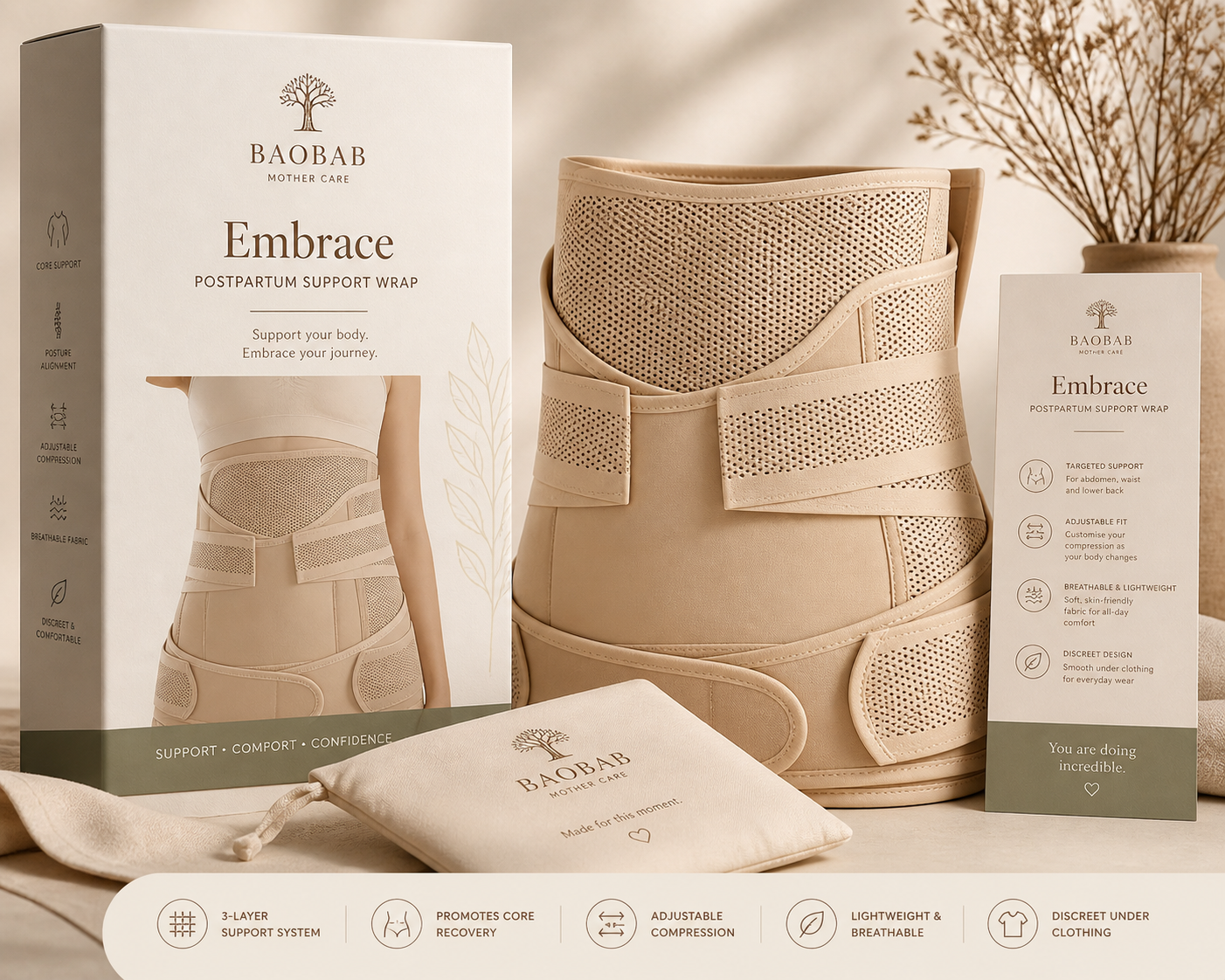 Baobab Embrace - Postpartum Abdominal Support Binder